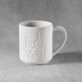 Ceramic Bisque I Love You Mug